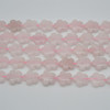 High Quality Grade A Natural Rose Quartz Semi-precious Gemstone Flower Shaped Beads - approx 15" - 16" strand