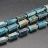 High Quality Grade A Natural Apatite Semi-precious Gemstone Faceted Tube Beads - approx 15"strand