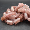 High Quality Grade A Natural Strawberry Quartz Semi-precious Gemstone Faceted Tube Beads - approx 15"  strand