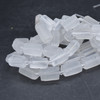 High Quality Grade A Natural Clear Quartz Semi-precious Gemstone FROSTED MATT Tube Beads - approx 15" strand