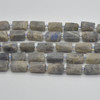 High Quality Grade A Natural Labradorite Semi-precious Gemstone FROSTED MATT Tube Beads - approx 15" strand
