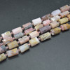 High Quality Grade A Natural Pink Opal Semi-precious Gemstone FROSTED MATT Tube Beads - approx 15" strand