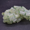 High Quality Grade A Natural Prehnite Semi-precious Gemstone FROSTED MATT Tube Beads - approx 15" strand