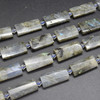 High Quality Grade A Natural Labradorite Semi-precious Gemstone Pillow / Rectangle / Pendant / Beads - approx 15" strand