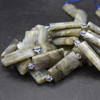 High Quality Grade A Natural Labradorite Semi-precious Gemstone Pillow / Rectangle / Pendant / Beads - approx 15" strand