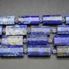 High Quality Grade A Natural Lapis Lazuli Semi-precious Gemstone Pillow / Rectangle / Pendant / Beads - approx 15" strand