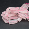 High Quality Grade A Natural Rose Quartz Semi-precious Gemstone Pillow / Rectangle / Pendant / Beads - approx 15" strand