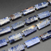 High Quality Grade A Natural Sodalite Semi-precious Gemstone Pillow / Rectangle / Pendant / Beads - approx 15" strand