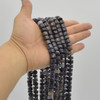 High Quality Grade A Natural Hand Polished Iolite Semi-Precious Gemstone Rondelle / Spacer Beads - approx 10mm x 5mm - 15" strand