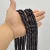 High Quality Grade A Natural Shungite Semi-Precious Gemstone Rondelle Spacer Beads - approx 10mm x 5mm -  15" strand