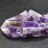 High Quality Grade A Natural Amethyst Semi-precious Gemstone Twisted Tube Beads - approx 15" strand