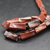 High Quality Grade A Natural Brecciated Jasper Semi-precious Gemstone Twisted Tube Beads - approx 15" strand