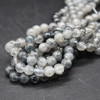 High Quality Grade A Natural Blue Rutilated Quartz Semi-Precious Gemstone Round Beads - 4mm, 6mm, 8mm, 10mm sizes - 15" long