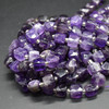 High Quality Grade A Natural Dark Amethyst Semi-precious Gemstone Faceted Cube Beads - 10mm - 15" long strand