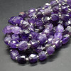 High Quality Grade A Natural Dark Amethyst Semi-precious Gemstone Faceted Cube Beads - 8mm - 15" long strand