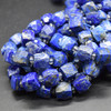 High Quality Grade A Natural Lapis Lazuli Semi-precious Gemstone FACETED Cube Beads - 10mm - 15" long strand