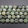High Quality Grade A Natural Prehnite Faceted Cube Semi-precious Gemstone Beads - 10mm - 15" long strand
