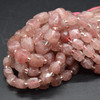 High Quality Grade A Natural Strawberry Quartz Faceted Cube Semi-precious Gemstone Beads - 10mm - 15" long strand