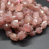 High Quality Grade A Natural Strawberry Quartz Faceted Cube Semi-precious Gemstone Beads - 8mm - 15" long strand