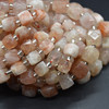 High Quality Grade A Natural Sunstone Semi-precious Gemstone Faceted Cube Beads - 8mm - 15" long strand