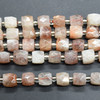 High Quality Grade A Natural Sunstone Semi-precious Gemstone Faceted Cube Beads - 8mm - 15" long strand