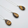 Natural Tiger Eye Teardrop Shaped Semi-precious Gemstone Pendant - approx length 3.5cm - 4cm