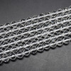 Natural Clear Quartz Semi-Precious Gemstone Diamond Cut Faceted Round Beads - 4mm, 6mm, 8mm, 10mm sizes - 14" long