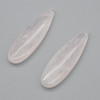 High Quality Grade A Natural Rose Quartz Semi Precious Gemstone Teadrop Earring / Beads - approx 5cm x 1.5cm - 1 pair