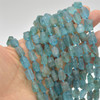 Raw Hand Polished Clear Apatite Semi-precious Gemstone Small Chunky Nugget Beads - approx 7mm x 10mm  - approx 15" long strand