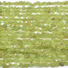 Raw Hand Polished Natural Peridot Semi-precious Gemstone Small Chunky Nugget Beads - approx 5mm x 8mm  - approx 15" long strand