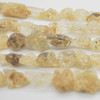 Raw Natural Yellow Topaz Semi-precious Gemstone Small Nugget Beads - approx 8mm x 10mm  - approx 16" long strand