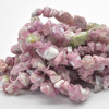 Raw Natural Pink Tourmaline Semi-precious Gemstone Small Chunky Nugget Beads - approx 5mm - 10mm  x 3mm - 6mm - approx 15" long strand