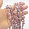 Raw Natural Pink Tourmaline Semi-precious Gemstone Small Chunky Nugget Beads - approx 5mm - 10mm  x 3mm - 6mm - approx 15" long strand