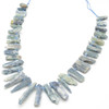 Raw Natural Kyanite Graduated Semi-precious Gemstone Point Beads / Pendants - approx 1.5cm - 4.5cm length - approx 16" long strand