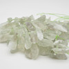 Raw Natural Green Quartz Semi-precious Gemstone Point Beads / Pendants - approx 3cm-3.5cm x 1cm-1.5cm - approx 16" long strand
