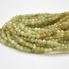 High Quality Grade A Natural Green Garnet Semi-Precious Gemstone FACETED Round Beads - approx 2.5mm - 15" long