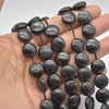 High Quality Natural Grade A Shungite Semi-precious Gemstone Disc Coin Beads - approx 12mm - 15" long strand