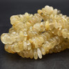 High Quality Grade A Natural Gold Rutilated Quartz Semi-precious Gemstone Chunky Chips Nuggets Beads - 8mm - 15mm x 1mm - 6mm - 15" strand