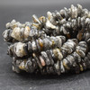 High Quality Grade A Natural Tourmalinated Quartz Semi-precious Gemstone Chunky Chips Nuggets Beads - 8mm - 15mm x 1mm - 6mm - 15" strand