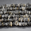 High Quality Grade A Natural Tourmalinated Quartz Semi-precious Gemstone Chunky Chips Nuggets Beads - 8mm - 15mm x 1mm - 6mm - 15" strand