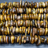 High Quality Grade A Natural Tiger's Eye Semi-precious Gemstone Chunky Chips / Nuggets Beads - 8mm - 15mm x 1mm - 6mm -  15" strand