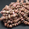 High Quality Grade A Natural Rhodonite Semi-precious Gemstone Chunky Pebble / Nuggets Beads - approx 8mm - 15mm x 1mm - 6mm -  15" strand