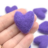 100% Wool Felt Hearts - 10 Count - approx 3cm - Limited Colour - Grape Purple