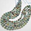 Grade A Natural Chrysocolla Semi-precious Gemstone Double Tip FACETED Round Beads - 9mm x 10mm - 15" strand