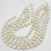 Grade A Natural White Moonstone Semi-precious Gemstone Double Tip FACETED Round Beads - 9mm x 10mm - 15" strand