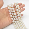 Grade A Natural White Moonstone Semi-precious Gemstone Double Tip FACETED Round Beads - 9mm x 10mm - 15" strand