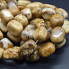 High Quality Grade A Natural Picture Jasper Semi-precious Gemstone Large Nugget Beads - approx 15mm - 20mm x 10mm - 12mm - 15" long