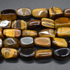 Natural Tiger's Eye Semi-precious Gemstone Large Nugget Beads - approx 12mm - 16mm x 10mm - 12mm - 15" long