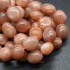 Natural Peach Moonstone Semi-precious Gemstone Large Nugget Beads - approx 12mm - 16mm x 10mm - 12mm - 15" long