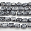 High Quality Grade A Natural Snowflake Obsidian Semi-precious Gemstone Rectangular Nugget Beads - approx 14mm - 16mm - 15" long